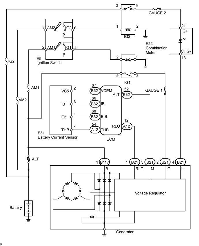 Toyota Rav4. Aca30, 33, 38 Gsa33 Zsa30, 35.3Zr-Fae Charging.Charging System (W/ Entry And Start System).Charging System (W/O Entry And Start System)  System Diagram